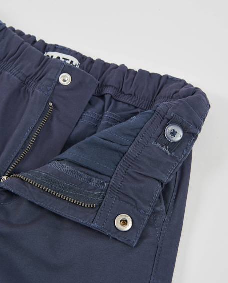 Chino garçon en toile à taille élastique Bleu 3 - vertbaudet enfant 
