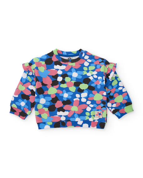 Ensemble en molleton pour fille avec sweat imprimé et leggings assortis Bleu 2 - vertbaudet enfant 
