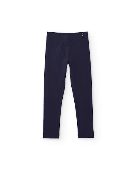 Legging pour fille en maille avec ceinture élastique et ajustement confortable Bleu 1 - vertbaudet enfant 