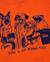 Sweat garçon en molleton avec imprimé chiens rockeurs Orange 4 - vertbaudet enfant 