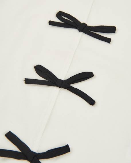 T-shirt pour fille en maille avec nœuds frontaux et poignets froncés Blanc 3 - vertbaudet enfant 