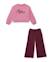 Ensemble de fille avec sweat en coton brodé et pantalon Rose 1 - vertbaudet enfant 