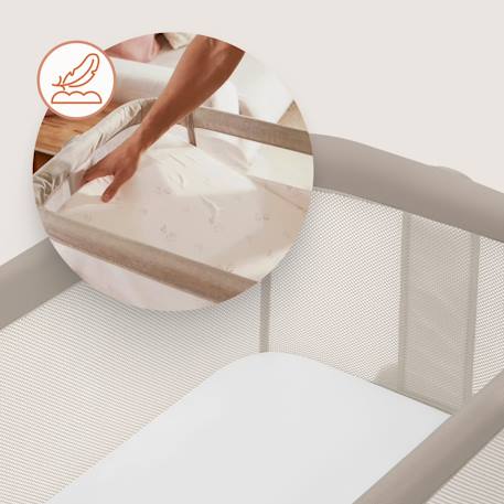 Lit cododo berceau 3en1 luna réglable en hauteur et inclinaison avec matelas Beige sand+Beige taupe+Grey concrete 6 - vertbaudet enfant 