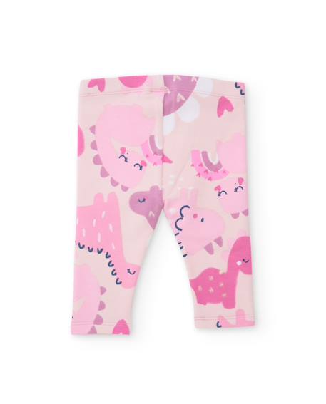 Ensemble en molleton pour bébé avec sweat-shirt dinosaure Rose 5 - vertbaudet enfant 