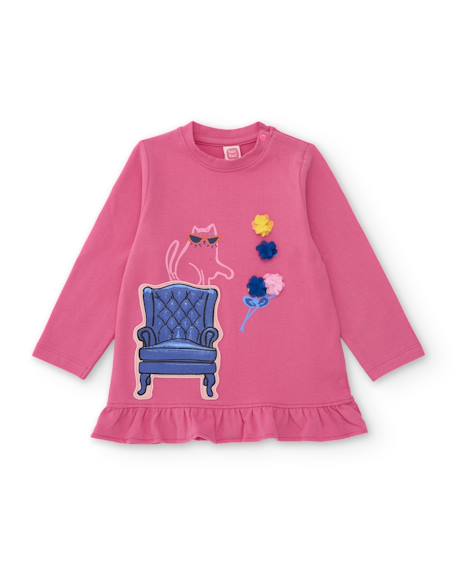 T-shirt manches longues bébé fille en jersey à motifs floraux Rose 2 - vertbaudet enfant 
