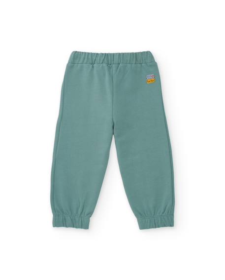 Ensemble bébé garçon en molleton avec sweat imprimé et pantalon assorti Vert 5 - vertbaudet enfant 