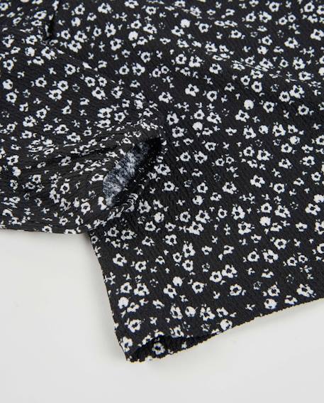 Blouse fille en toile avec col montant et imprimé floral Noir 4 - vertbaudet enfant 