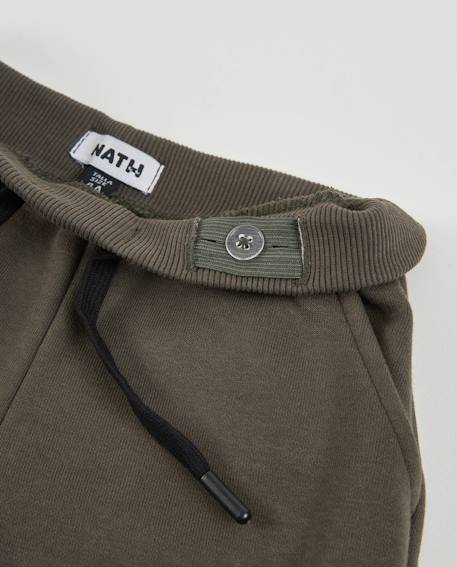 Pantalon pour garçon en molleton avec poche cargo et taille élastique Marron 3 - vertbaudet enfant 