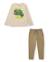 Ensemble garçon avec t-shirt en coton avec caméléon et pantalon Beige 1 - vertbaudet enfant 