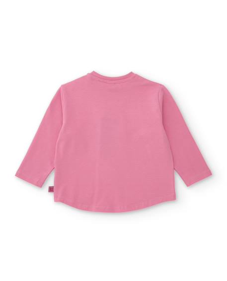 T-shirt fille en jersey à imprimé floral et motif girafe Rose 2 - vertbaudet enfant 