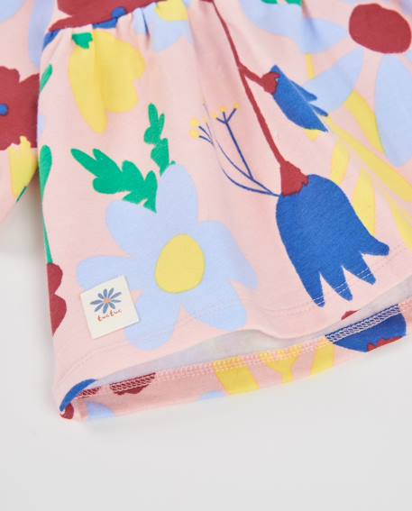 Robe fille en molleton à imprimé floral all-over Rose 4 - vertbaudet enfant 