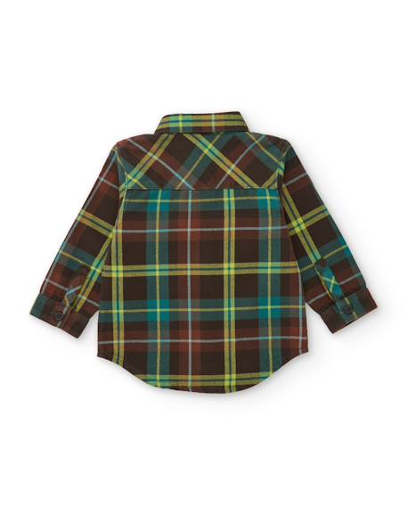 Chemise garçon en tissu motif tartan et double poche Marron 3 - vertbaudet enfant 