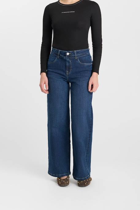 Pantalon loose, large en jeans lexygi Middle blue 1 - vertbaudet enfant 