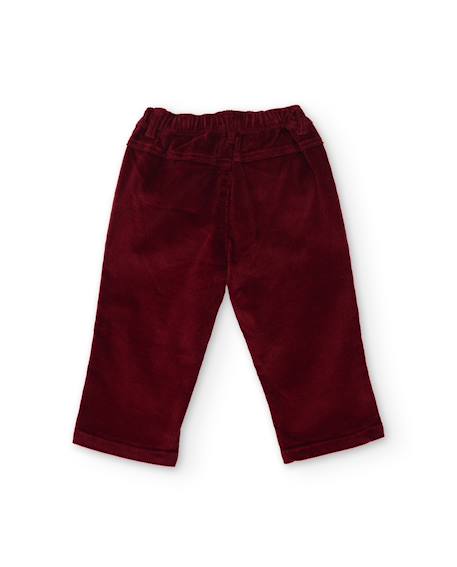 Pantalon bébé garçon en velours côtelé doux avec taille élastiquée Rouge 2 - vertbaudet enfant 