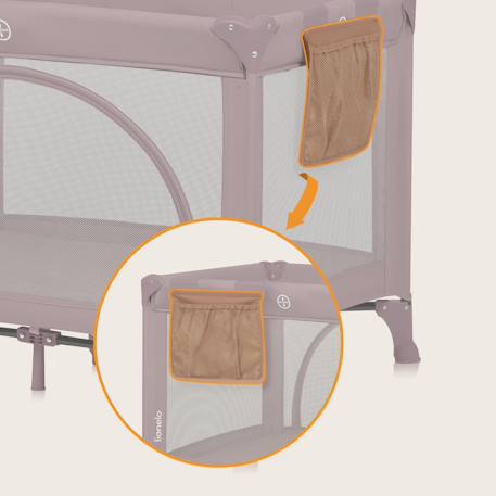 Lit parapluie parc bébé 3en1 laura 0-36 mois avec matelas haute densité et roulettes Beige sand+Black carbon+Green sage+Grey concrete+Pink nude 30 - vertbaudet enfant 