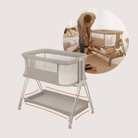 Lit cododo berceau 3en1 luna réglable en hauteur et inclinaison avec matelas Beige sand+Beige taupe+Grey concrete 2 - vertbaudet enfant 
