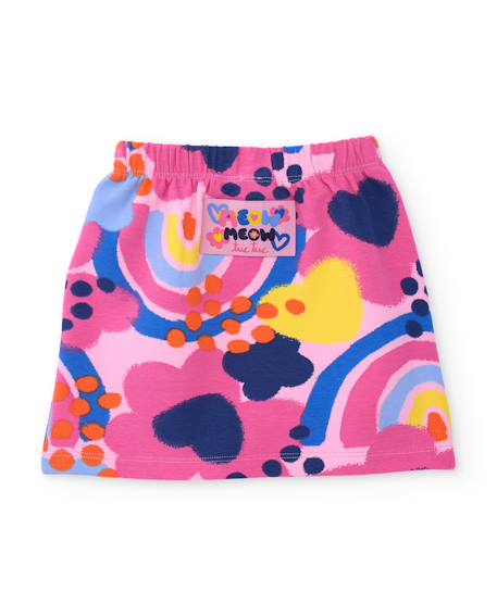 Ensemble fille en molleton avec sweat imprimé et jupe assortie Rose 5 - vertbaudet enfant 