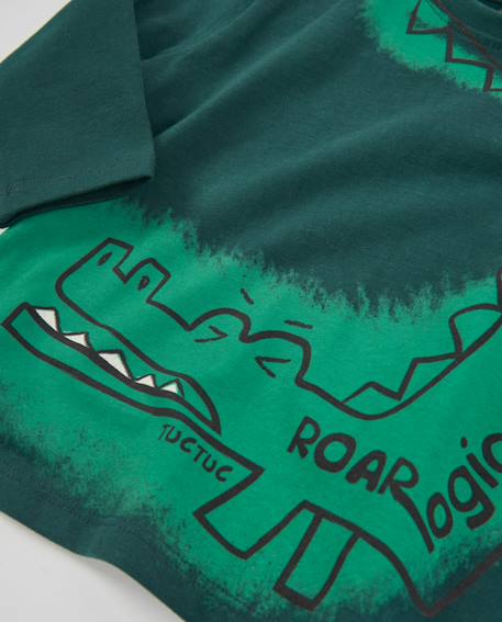 T-shirt bébé garçon en jersey à manches longues et imprimé crocodile Vert 4 - vertbaudet enfant 