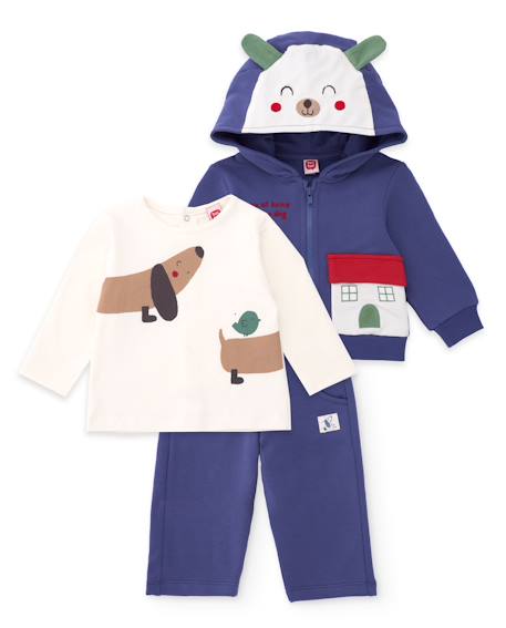Ensemble en peluche pour bébé avec capuche à oreilles Violet 1 - vertbaudet enfant 