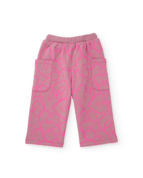 Ensemble en molleton pour fille avec sweat imprimé et pantalon assorti Rose 5 - vertbaudet enfant 