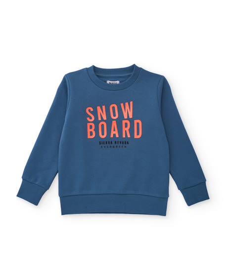 Ensemble garçon avec sweat en coton de snowboard et pantalon de sport Bleu 2 - vertbaudet enfant 