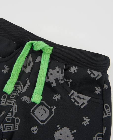 Pantalon en molleton pour garçon avec imprimé amusant Noir 3 - vertbaudet enfant 