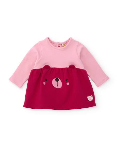 Robe en peluche pour bébé avec ours brodé Rouge 1 - vertbaudet enfant 