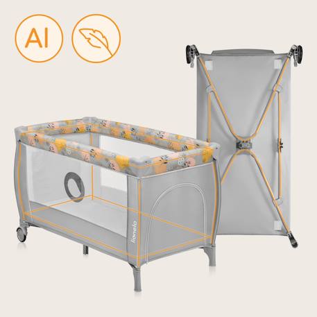 Lit parapluie parc bébé 2en1 stefi plus 0-36 mois avec matelas haute densité et roulettes Green olive+Grey multicolor+Grey white+Pink yellow 20 - vertbaudet enfant 