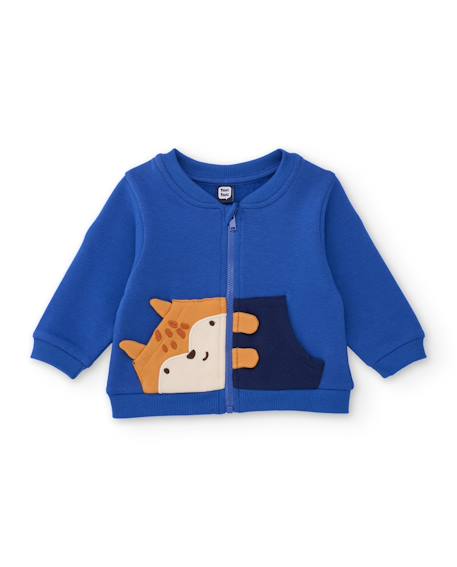 Ensemble en molleton pour bébé avec sweat zippé Bleu 2 - vertbaudet enfant 