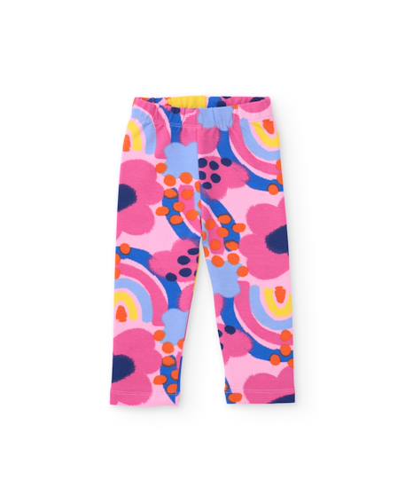 Ensemble fille en molleton avec sweat et legging fleuri Rose 3 - vertbaudet enfant 