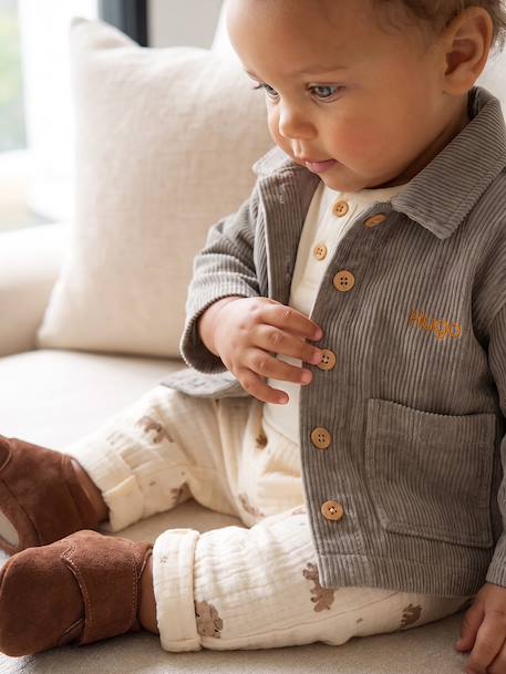 Ensemble surchemise et T-shirt bébé personnalisable kaki 2 - vertbaudet enfant 