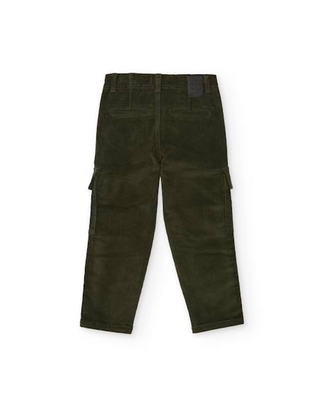 Pantalon garçon en velours côtelé avec poches latérales Vert 3 - vertbaudet enfant 