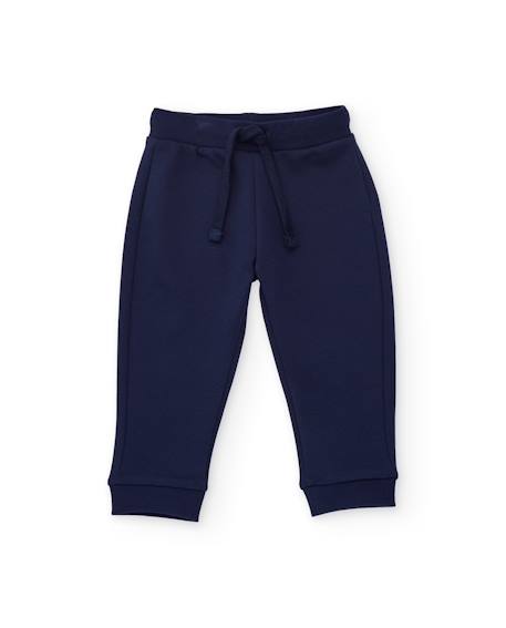 Pantalon en molleton pour garçon avec cordon de serrage réglable Bleu 1 - vertbaudet enfant 