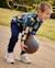 Ensemble en molleton garçon sweat imprimé tigres et pantalon assorti Bleu 1 - vertbaudet enfant 