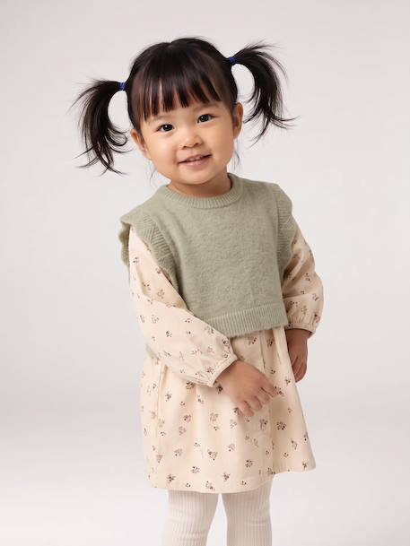 Ensemble robe et pull bébé fille vanille 9 - vertbaudet enfant 
