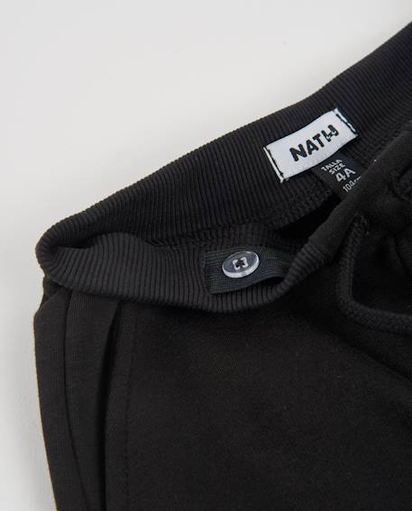 Pantalon en molleton pour fille avec coupe droite et taille élastique Noir 3 - vertbaudet enfant 
