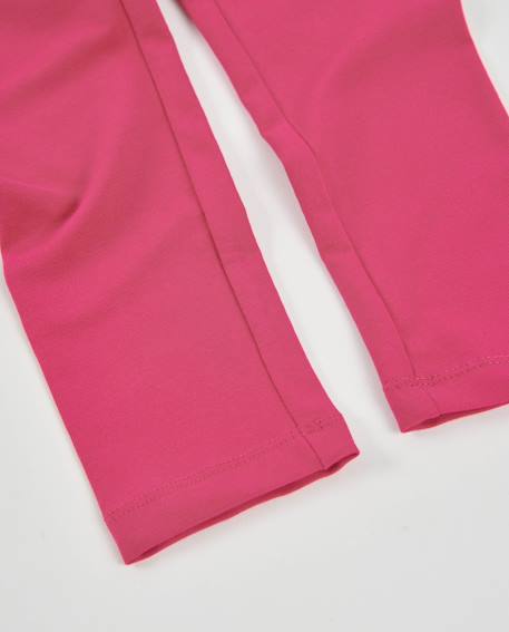 Legging fille en maille coupe longue avec taille élastique Rose 4 - vertbaudet enfant 