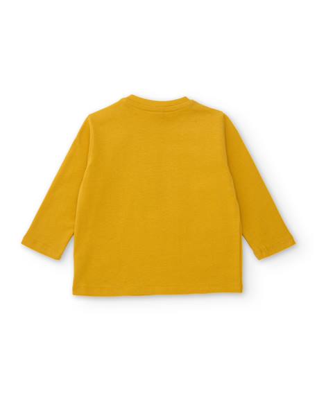 T-shirt à manches longues garçon en jersey imprimé tigre Jaune 2 - vertbaudet enfant 