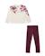 Ensemble de fille en maille avec t-shirt à motif floral et leggings basiques Blanc 1 - vertbaudet enfant 
