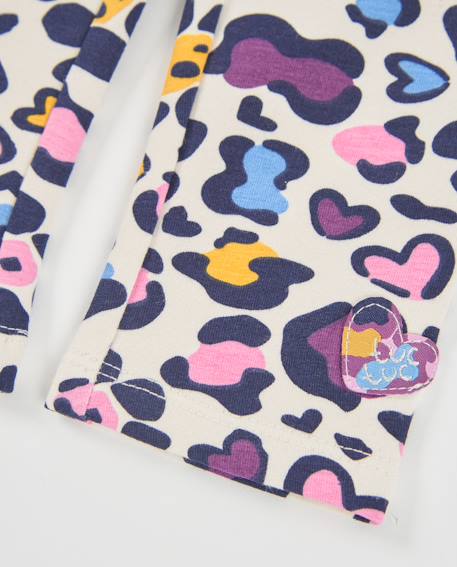 Legging en molleton fille à imprimé animal et matière confortable Blanc 5 - vertbaudet enfant 