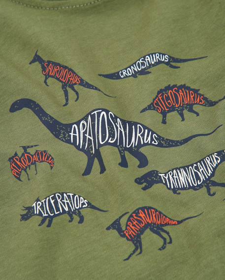 T-shirt en maille pour garçon avec imprimé dinosaures Vert 4 - vertbaudet enfant 
