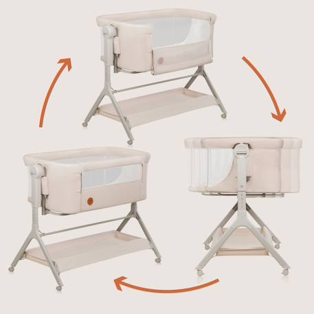 Lit cododo berceau 3en1 leonie plus réglable en hauteur et inclinaison Beige sand+Green sage+Grey stone 2 - vertbaudet enfant 