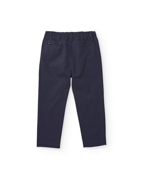Chino garçon en toile à taille élastique Bleu 2 - vertbaudet enfant 