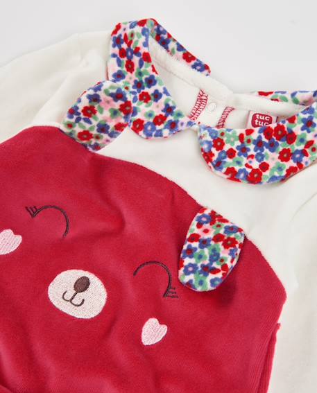 Barboteuse en tricot pour bébé avec visage d'ourson Rouge 3 - vertbaudet enfant 