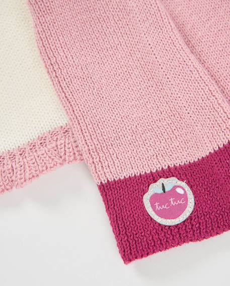 Robe fille à manches longues en tricot avec volants Blanc 4 - vertbaudet enfant 