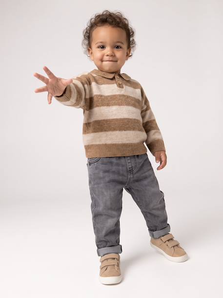 Pull polo bébé garçon taupe 7 - vertbaudet enfant 