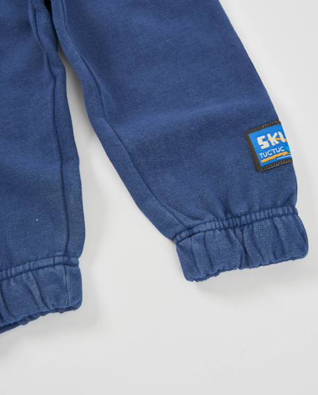 Pantalon en molleton pour garçon avec taille élastique et cordon de serrage Bleu 4 - vertbaudet enfant 