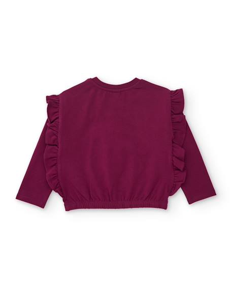T-shirt bébé fille en jersey à volants aux manches et motif floral Rouge 3 - vertbaudet enfant 