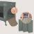 Lit cododo 3en1 ellen avec fonction lit parapluie et parc bébé, matelas haute densité et roulettes Beige sand+Black carbon+Green sage 16 - vertbaudet enfant 
