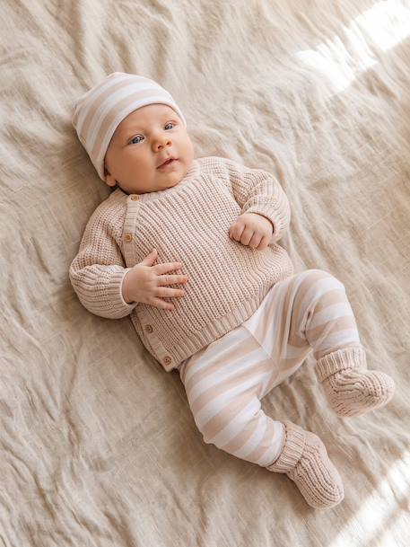 Ensemble 4 pièces bébé mixte beige chiné 1 - vertbaudet enfant 